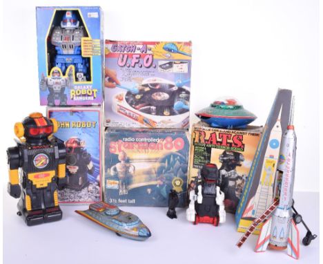 Selection of Space Related Toys, including: Boxed Galaxy Robot Ranger II, Boxed RATS  Robot Anti Terror Squad, John Robot box