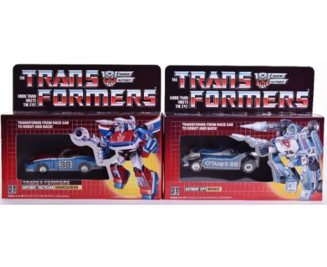 Two Boxed Hasbro G1 Autobot Transformers,1984/85 issues, Autobot Spy ‘Mirage’ transforms from Citanes race car to robot and b