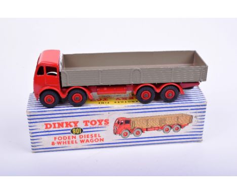 Dinky Toys 901 Foden Diesel Wagon, red 2nd type cab/chassis, wheel hubs, tan back, in excellent original condition, with just