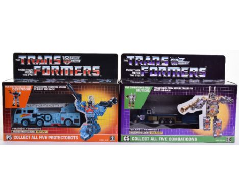 Two Boxed Hasbro G1 Transformers,1986 issues, Protectobot Leader ‘Hot Spot’ transforms from fire engine to robot and back, Co
