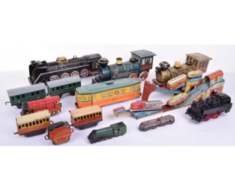 Quantity of  Tinplate Toy Trains, including TM Modern Toys Japan Western working  Battery Locomotive, TM Modern Toys Japan Sa