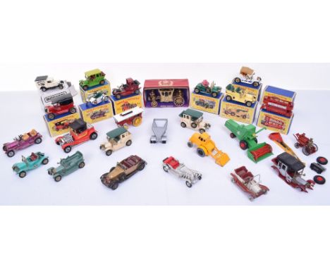 Eight Boxed Models of Yesteryears, including:Y-1 Model T Ford, Y-2 Renault, Y-3 London Tramcar, Y-3 Benz Limousine, (missing 