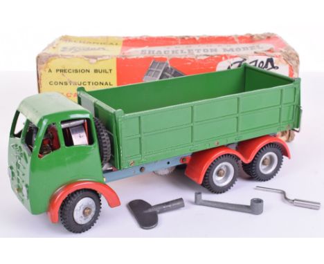 Shackleton Foden F.G.6 Tipper, mechanical precision built constructional scale model, mid green cab, mid green/red tipper bac