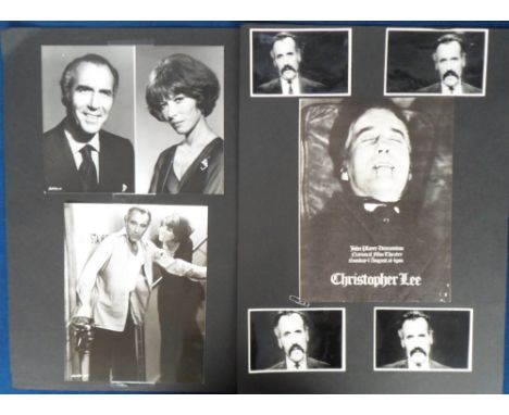 Entertainment, Christopher Lee, a collection of memorabilia to include large format colour film synopses for The Brides Of Fu