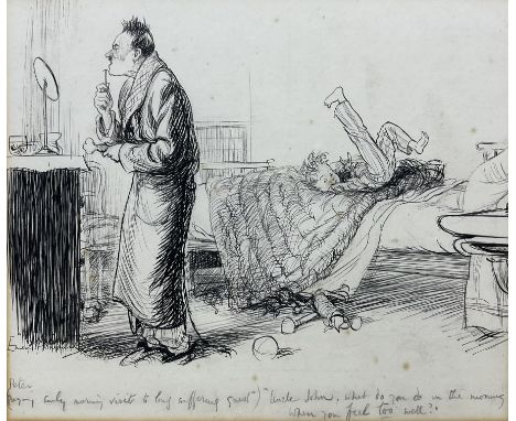 Ernest Howard Shepard OBE MC (British 1879-1976): 'Uncle John - what do you do in the morning when you feel too well?', pen a