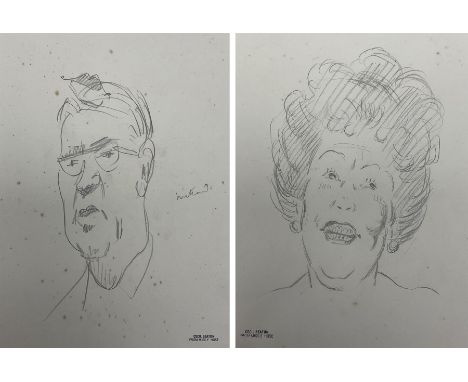 Sir Cecil Beaton CBE (British 1904-1980): Portrait of a Man and Woman, two pencil sketches, the former indistinctly titled 23