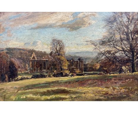 Herbert F Royle (British 1870-1958): Bolton Abbey, oil on canvas signed 50cm x 75cmCondition Report:Good condition, no signs 