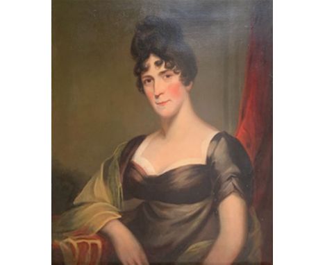 English School (19th century): Portrait of a Lady, oil on canvas unsigned 101cm x 86cm
