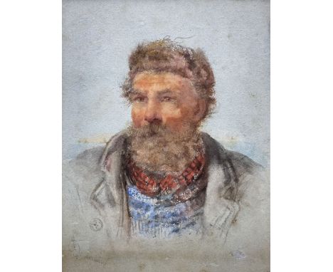 John Murray Drummond (Scottish 1802-1889): Portrait of a Fisherman, watercolour signed 27cm x 21cmCondition Report:Fair condi