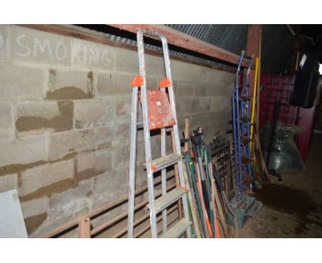 An aluminium step ladder
