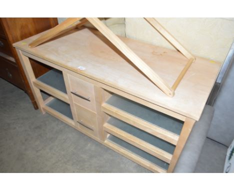 A beech TV stand