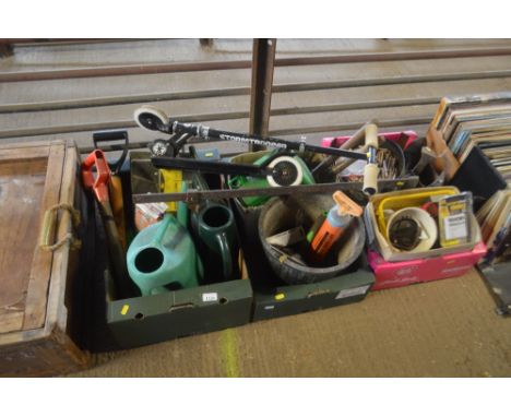 Three boxes of various gardening tools etc