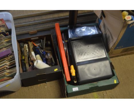Two boxes of hand tools etc