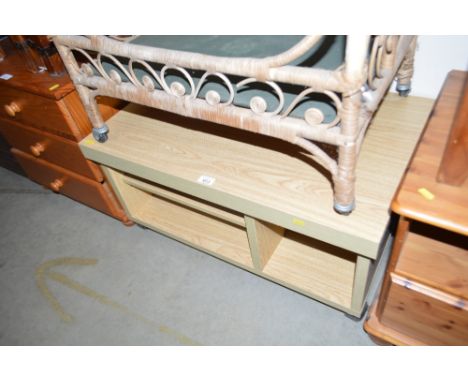 An oak effect TV stand 