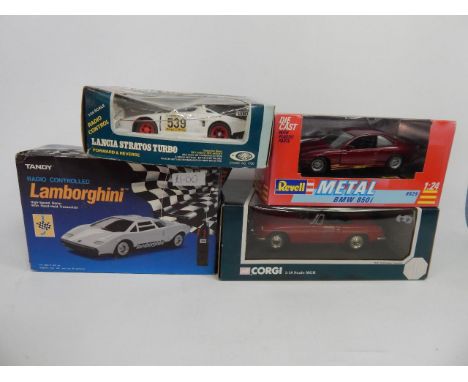 Various die cast vehicles, etc, comprising 1:24 scale radio controlled Lancia Stratos turbo, 16cm wide, Revell metal 1:24 sca