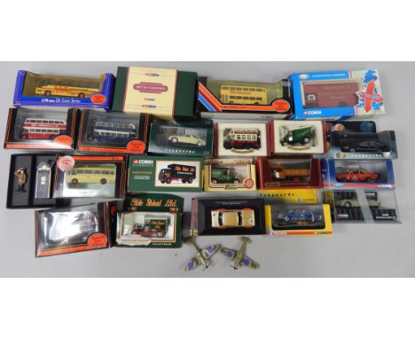 Various diecast vehicles etc., to include Deluxe series, Wallace Arnold 1:76 scale bus, 5cm high, various Corgi classics, Lle