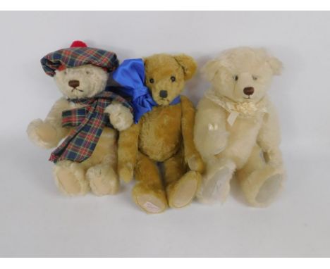 Three Teddy bears, comprising Deans Rag Book Company Ltd Wedding bear, a Deans Rag Book Company Ltd Limited Edition No 76 Bea