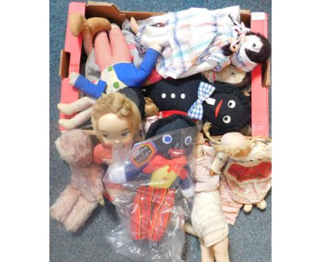 Various mid 20thC and later dolls, to include Chad Valley, etc, one in overall wooden clothing, 40cm high, various others, (q