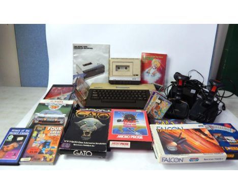 Various computer games, etc, accessories, QuickShot joy stick, various software, boxed games, cassettes, Atari 1010 casette p