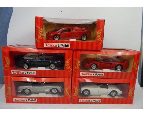 Various boxed Tonka Polistil 1:18 scale die cast cars, to include Ferrari F40, 22cm wide, etc, (5, boxed). 