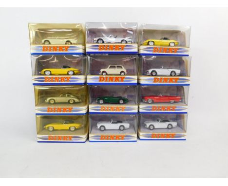 Twelve Matchbox The Dinky Collection Models, to include Jaguar, Triumph, Ford Thunderbird, Austin Healey, Mini Cooper, etc.