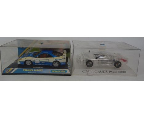 A Scalextric Premier League Chelsea FC model of a Ferrari F40, Premier Edition, boxed, and a Crystal Classics scale model of 