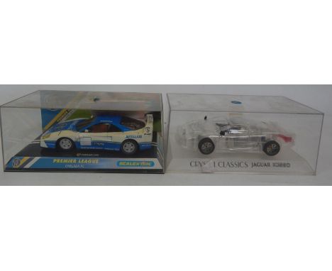 A Scalextric Premier League Chelsea FC model of a Ferrari F40, Premier Edition, boxed, and a Crystal Classics scale model of 