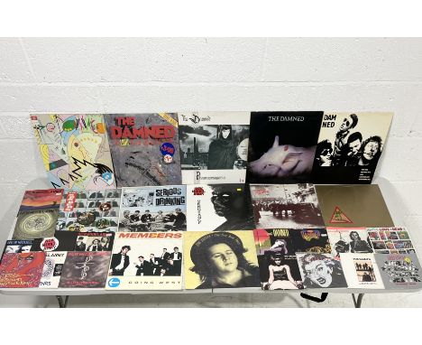A collection  of vintage vinyl records including The Damned - albums Phantasmagoria (with bonus blue vinyl Eloise 12" signal)