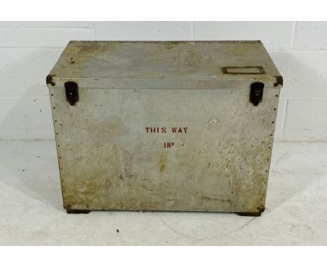 An industrial aluminium trunk - length 80.5cm, depth 42.5cm, height 58cm