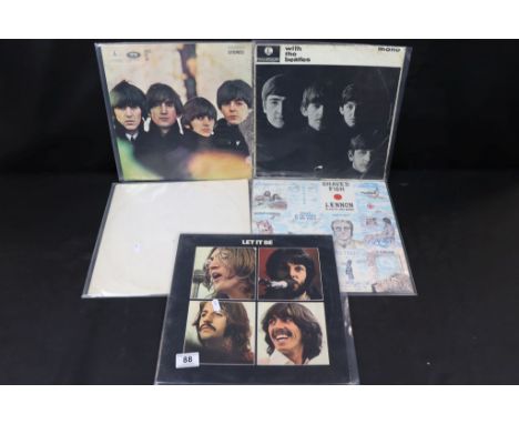 Vinyl - Five The Beatles & John Lennon LPs to include Shaved Fish, White Album no. 0115548 side opened with inserts, Let It B