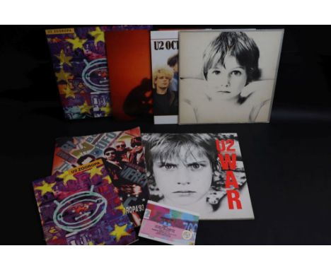 Vinyl & Music memorabilia - A collection of four LP's from U2, along with memorabilia from their 1993 Zooropa UK tour to incl