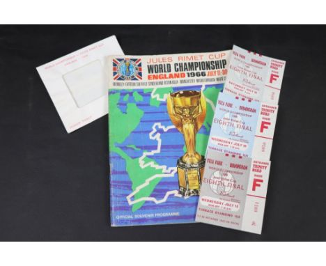 England World Cup 1966 - Three match tickets for the games played at Aston Villa home Villa Park to include Argentina v Spain