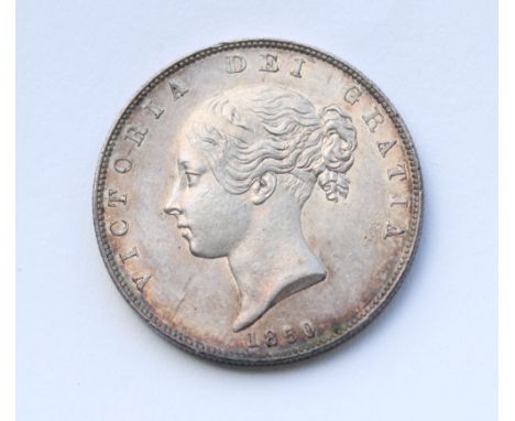 Victoria (1837-1901), Halfcrown 1850, (S. 3888), edge knock at 12’clock, otherwise VF+ proof like fields, rare in this grade