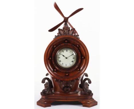 WW1 Royal Naval Air Service Propeller Hub Clock: Another outstanding quality made, with curved propeller to top( this is loos