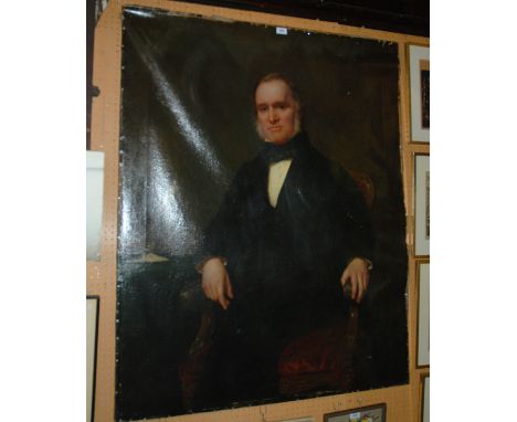 SCOTTISH SCHOOL Portrait of a gentleman seated in an armchair, three quarter length, oil on canvas, 127 x 102cm Condition Rep