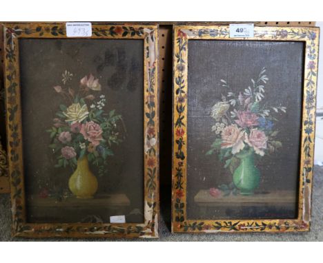 H J VAN DEN KEMPT Still life, signed, oil on board, 30 x 19cm and SCOTTISH SCHOOL Portrait head of a gentleman, oil on board,