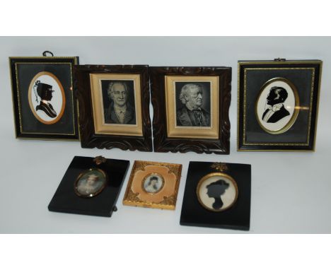 A tray lot of printed miniature and portrait plaques Condition Report: Available upon request