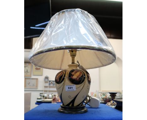 A Moorcroft Bowbells table lamp and shade Condition Report: Available upon request