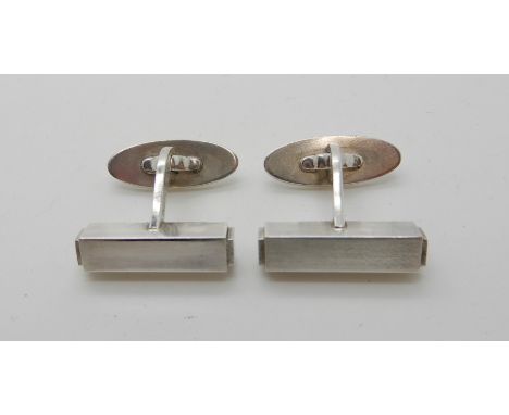 A pair of Georg Jensen silver cufflinks pattern number 95 Condition Report: Not available for this lot
