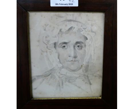 AFTER SIR THOMAS LAWRENCE Portrait of the artists mother, engraving, 13 x 11cm and ENGLISH SCHOOL Portrait silhouette of Jame