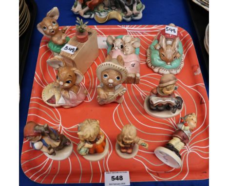 Five Hummel figures including Christmas Carol, Four leaf clover, Wintertime Duet and five Pendelphin figures Condition Report
