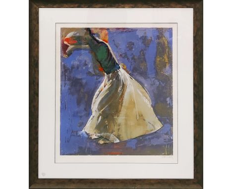 ROBERT HEINDEL, 'Hiding eyes', silkscreen print, signed and numbered 153/185, 70cm x 58cm, framed.
