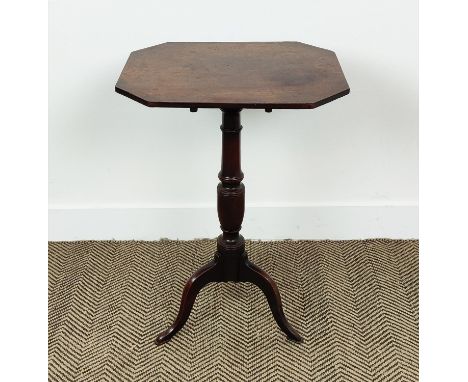 LAMP TABLE, George III mahogany, with canted corner tilt top on tripod base, 67cm H x 46cm W.
