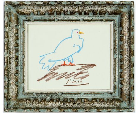AFTER PABLO PICASSO, Dove, off set lithograph, signed in the plate, French vintage frame, 23cm x 18cm.