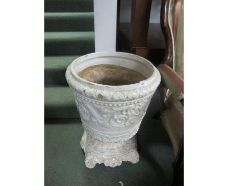 A VINTAGE V.L.LISBOA CERAMIC AND EMBOSSED PLANTER