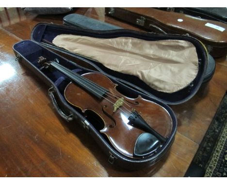 A VERY FINE AND RARE GERMAN VIOLIN c.1900 labelled "Albert Knupfer, Wernitzgrun, Saxony" the bridge stamped Silvestre and Mav