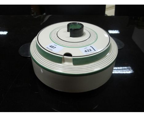 AN ART DECO SOUP TUREEN WITH LID the white ground with green panels