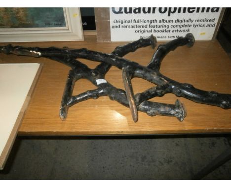 Pair of Victorian Cast Iron Branch Bench Ends