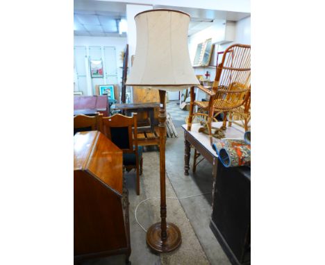 A beech standard lamp 