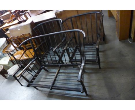 An Ercol style three piece suite 